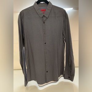 Hugo Boss beautiful black and white print dress shirt